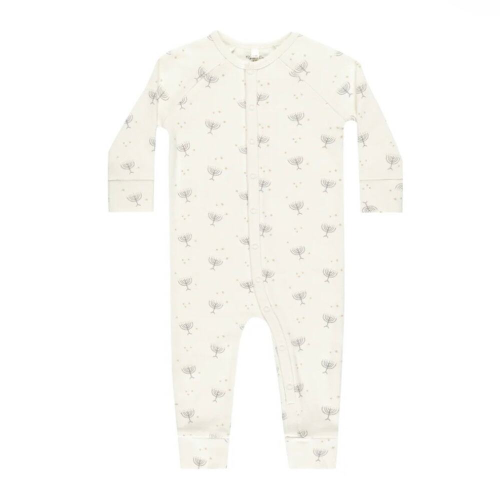 NEW Rylee + Cru Organic Long John Pajamas in Hanukkah Print, 0/3m, NWT